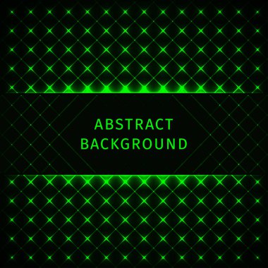 Yeşil ışık koyu arka plan üzerinde geometrik şekil soyut