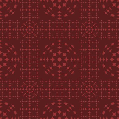 Pembe soyut geometrik seamless modeli koyu kırmızı zemin üzerine