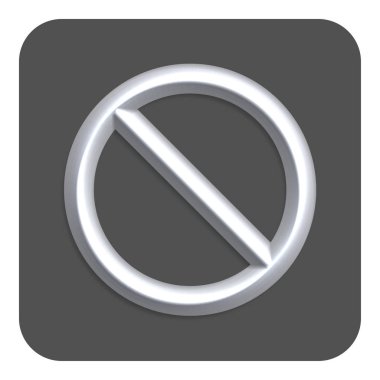 Gri çizgi Neon Web simgesi, vektör çizim tasarım sembolü yasak