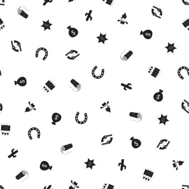 Vahşi Batı öğelerini sorunsuz arka plan vektör çizim