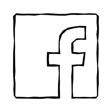 Mektup f simgesi. Sosyal medya simge. Facebook logo vektör çizim.