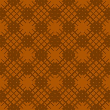 Turuncu soyut geometrik seamless modeli koyu turuncu zemin üzerine