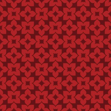 Koyu kırmızı zemin üzerine kırmızı Dikişsiz desen vektör. Modern şık doku. Geometrik oyma yinelenen. Çağdaş grafik tasarım. 