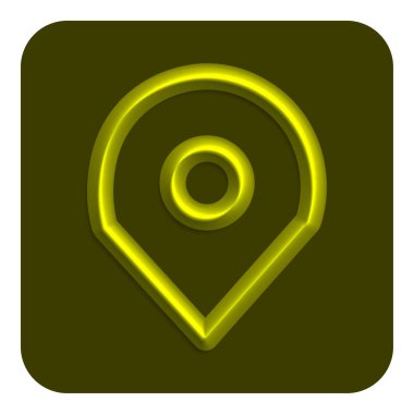 Sarı çizginin Neon konumu PIN Web simgesi, vektör çizim tasarım sembolü