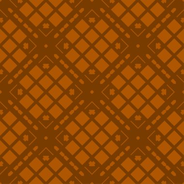 Turuncu soyut geometrik seamless modeli koyu turuncu zemin üzerine