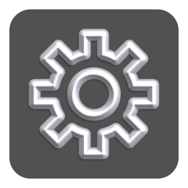 Satırı Neon Cog Web simgesi, vektör çizim tasarım sembolü gümüş