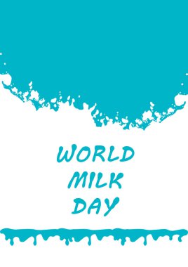 Dünya süt günü mavi arka plan illüstrasyon