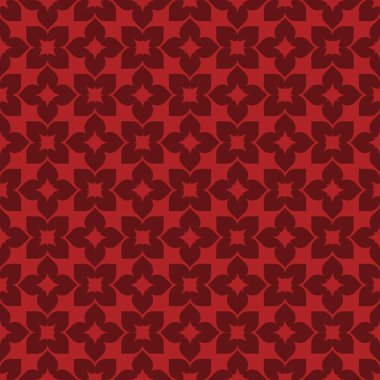 Koyu kırmızı zemin üzerine kırmızı Dikişsiz desen vektör. Modern şık doku. Geometrik oyma yinelenen. Çağdaş grafik tasarım. 