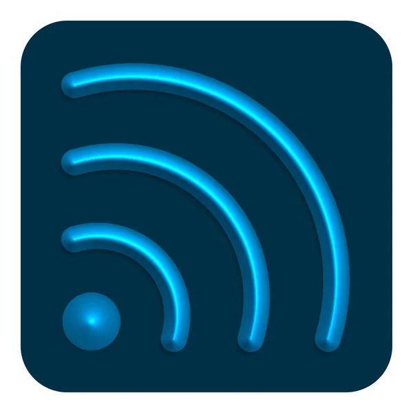 Blue Line Neon Network Web Icon Векторная Иллюстрация — стоковый вектор
