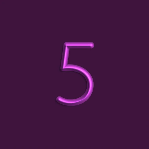Número Luces Color Púrpura Línea Con Sombra Lisa — Archivo Imágenes Vectoriales