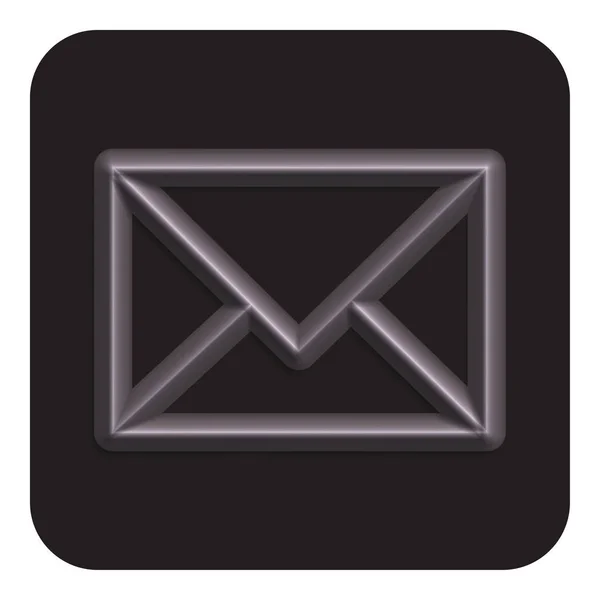 Σκοτεινή Γκρίζα Γραμμή Νέον Εικονίδιο Web Mail Σύμβολο Σχεδιασμό Εικονογράφηση — Διανυσματικό Αρχείο