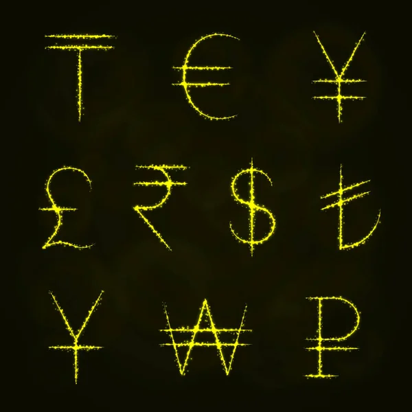 灯的货币标志剪影 — 图库矢量图片