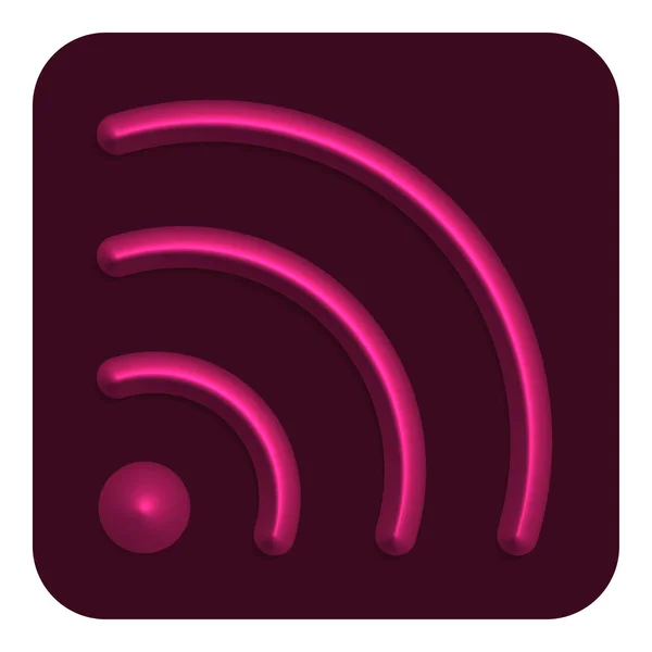 Magenta Line Neon Web Icon Векторная Иллюстрация — стоковый вектор