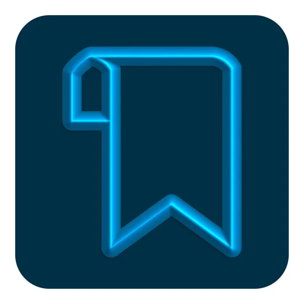 Blaue Linie Neon Lesezeichen Web Symbol Vektor Illustration Design Symbol — Stockvektor