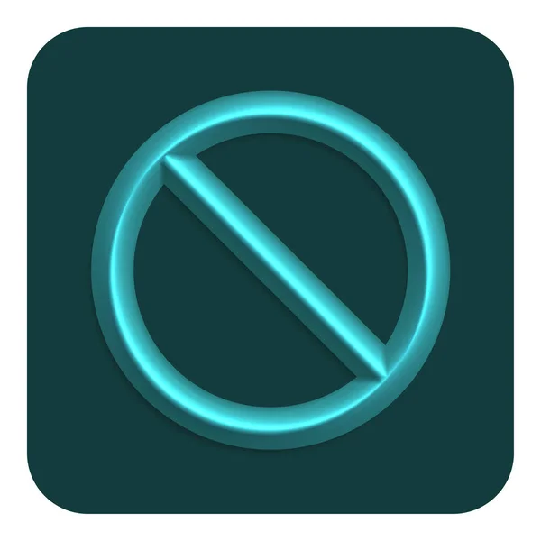 Cyan Line Neon Forbidden Web Icon Векторный Дизайн — стоковый вектор