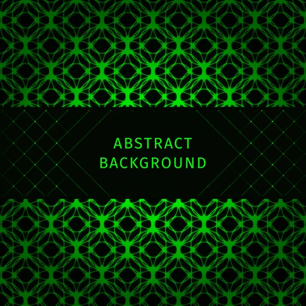 Green Lights Abstract Geometric Shape Dark Background — Stock Vector