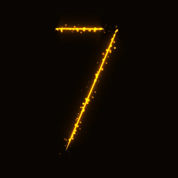 Zahlensymbol Von Rosa Lichtern Auf Dunklem Hintergrund — Stockvektor