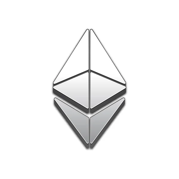 Silver Ethereum Classic Isolated Web Vector Icon Ethereum Classic Trendy — стоковый вектор