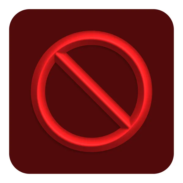 Rode Lijn Neon Verboden Web Icon Vector Illustratie Design Symbool — Stockvector