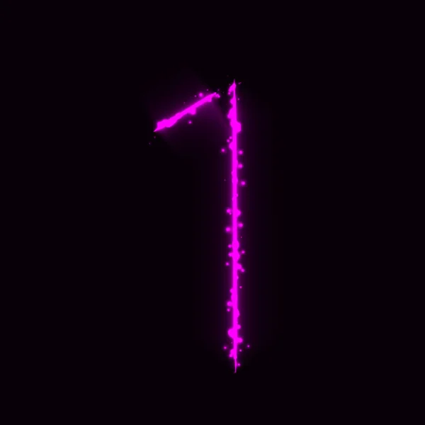Номер Символа Пурпурного Света Темном Фоне — стоковый вектор