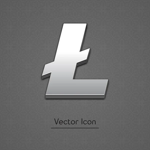 Символ Серебряного Литекоина Изолированная Векторная Иконка Litecoin Trendy Style Vector — стоковый вектор