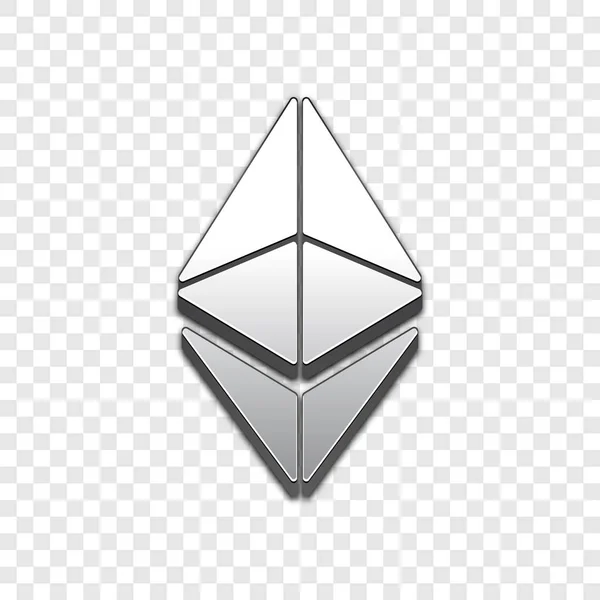 Ασημένια Ethereum Εικονίδιο Κλασική Απομονωμένες Web Διάνυσμα Ethereum Κλασικό Μοντέρνο — Διανυσματικό Αρχείο