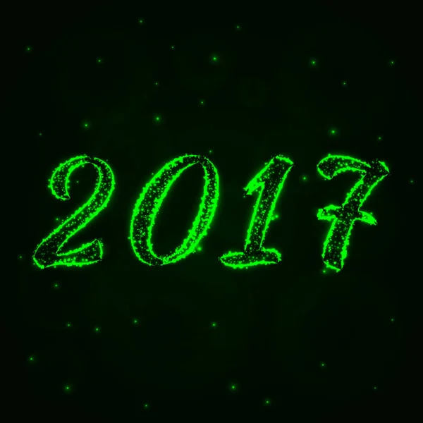 Šťastný Nový Rok 2017 Kalendář Kryt Zelené Světlo Vektorové Ilustrace — Stockový vektor