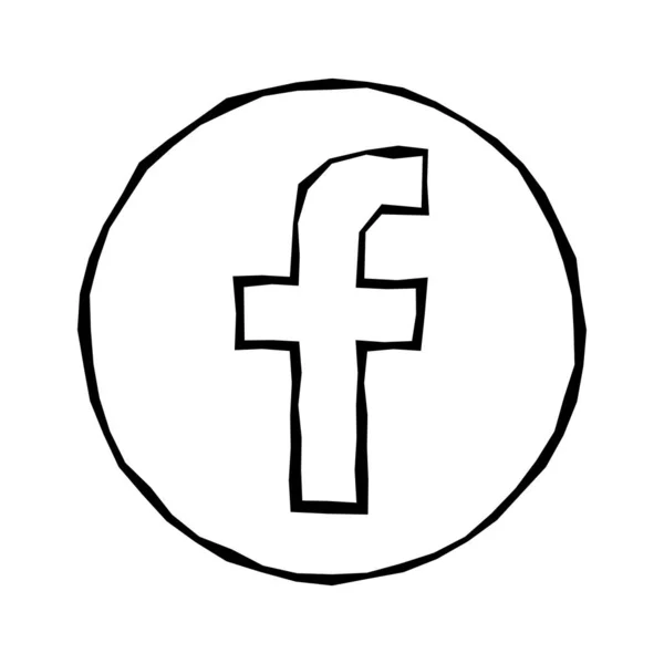 Mektup f simgesi. Sosyal medya simge. Facebook logo vektör çizim.