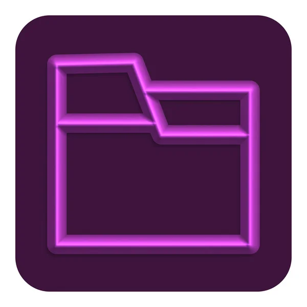 Фіолетові Лінії Неонові Web Значок Папки Векторні Ілюстрації Дизайн Символом — стоковий вектор