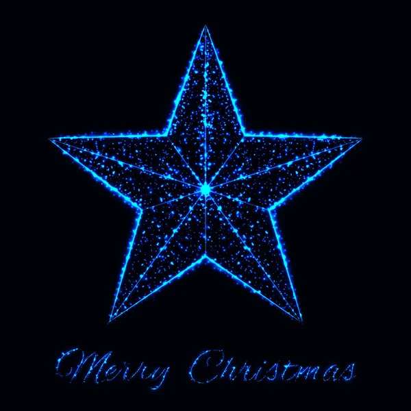 Crăciun Fericit Felicitări Lumini Albastru — Vector de stoc