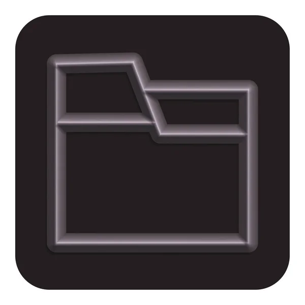 Donker Grijze Lijn Neon Web Mappictogram Vector Illustratie Design Symbool — Stockvector