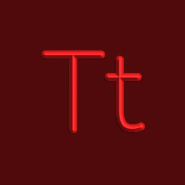 Alphabet Buchstaben Roter Farblichter Linie Mit Glattem Schatten — Stockvektor