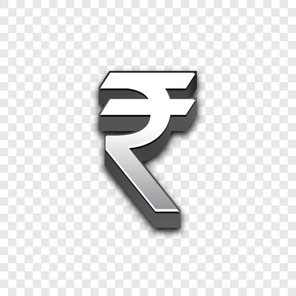 Rupee 3d teken illustratie geïsoleerd. — Stockvector
