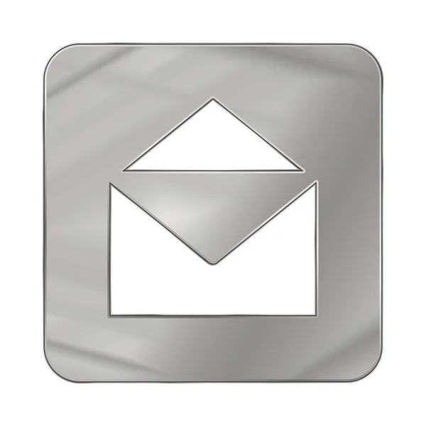 Vektorové Ilustrace Open Mail Tlačítko Přihlášení Šedá — Stockový vektor
