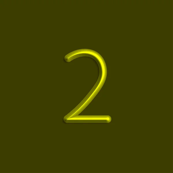 Número Luces Color Amarillo Línea Con Sombra Lisa — Vector de stock