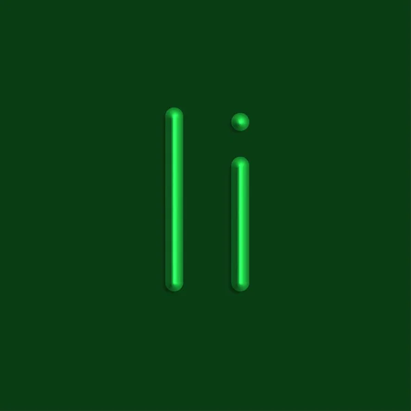 Αλφάβητο Εγώ Γράμματα Του Πράσινου Χρώματος Φώτα Γραμμή Απαλή Σκιά — Διανυσματικό Αρχείο
