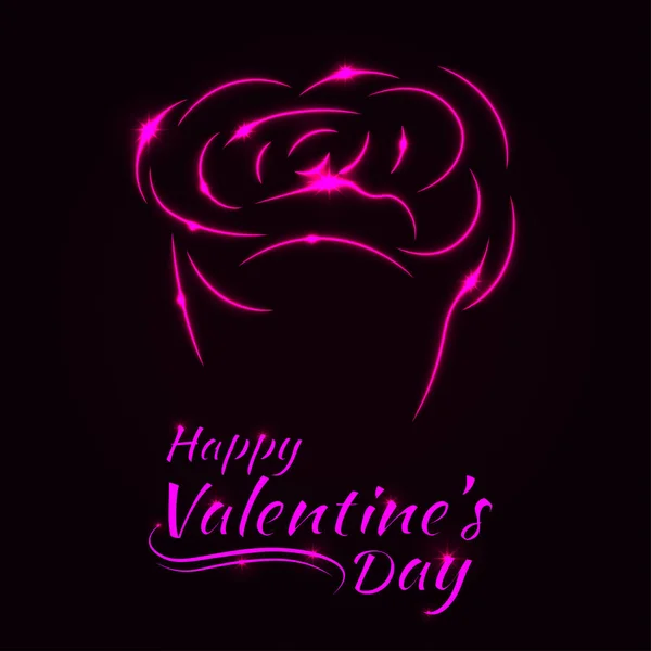 Tarjeta Rosa Abstracta Del Día San Valentín Diseño Luces Rosadas — Archivo Imágenes Vectoriales