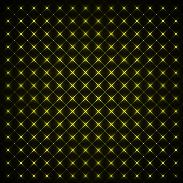 Gelbe Lichter Abstrakte Geometrische Form Auf Dunklem Hintergrund — Stockvektor