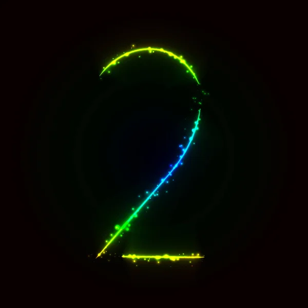 Nummer Symbool Van Kleurovergang Lichten Donkere Achtergrond — Stockvector