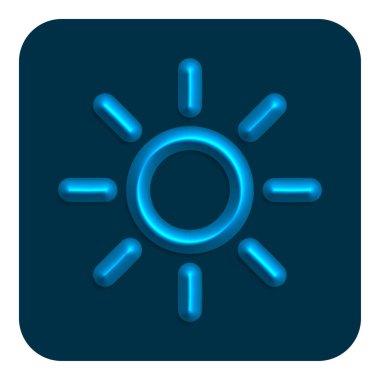 Mavi hatta Neon parlaklık Web simgesi, vektör çizim tasarım sembolü