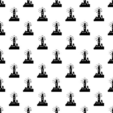 Cadılar Bayramı seamless modeli. Cadılar Bayramı partisi poster için tasarım öğeleri. Kale desen basit stil vektör çizim içinde sorunsuz