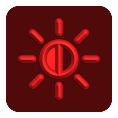 Kırmızı çizgi parlaklık Neon Web simgesi, vektör çizim tasarım sembolü