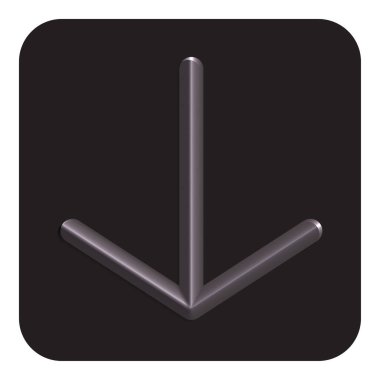 Web simgesi, vektör çizim tasarım sembol aşağı koyu gri ince çizgi Neon ok