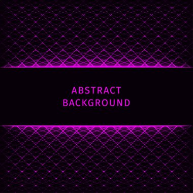 Eflatun soyut geometrik şekil koyu arka plan üzerinde ışıklar.