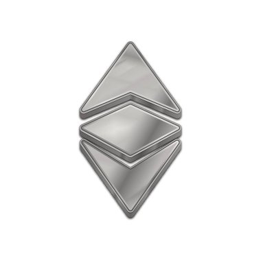 Gümüş ethereum klasik izole web vektör simgesi. Ethereum klasik trendy 3d stil vektör simgesi. Sembol illüstrasyon kaldırdı. Ethereum klasik simge vektör simgesi web sitesi tasarımı, internet, iş için.