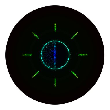  Web simgesi siluet siyah arka plan üzerine ışıkların. Neon vektör simgesi
