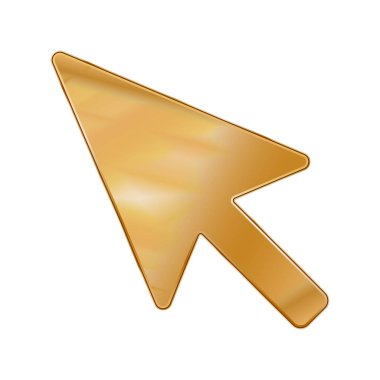 Altın ok web simgesi izole vektör çizim