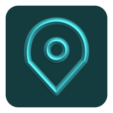 Camgöbeği satırı Neon konumu PIN Web simgesi, vektör çizim tasarım sembolü