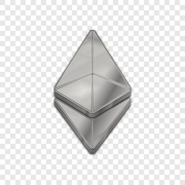Gümüş ethereum klasik izole web vektör simgesi. Ethereum klasik trendy 3d stil vektör simgesi. Sembol illüstrasyon kaldırdı. Ethereum klasik simge vektör simgesi web sitesi tasarımı, internet, iş için.