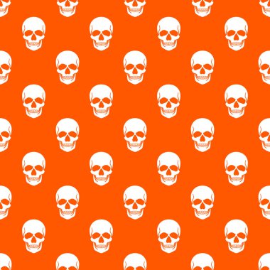 Cadılar Bayramı kusursuz. Cadılar Bayramı partisi posteri için tasarım malzemeleri. Basit biçim vektör çiziminde kafatası deseni pürüzsüz